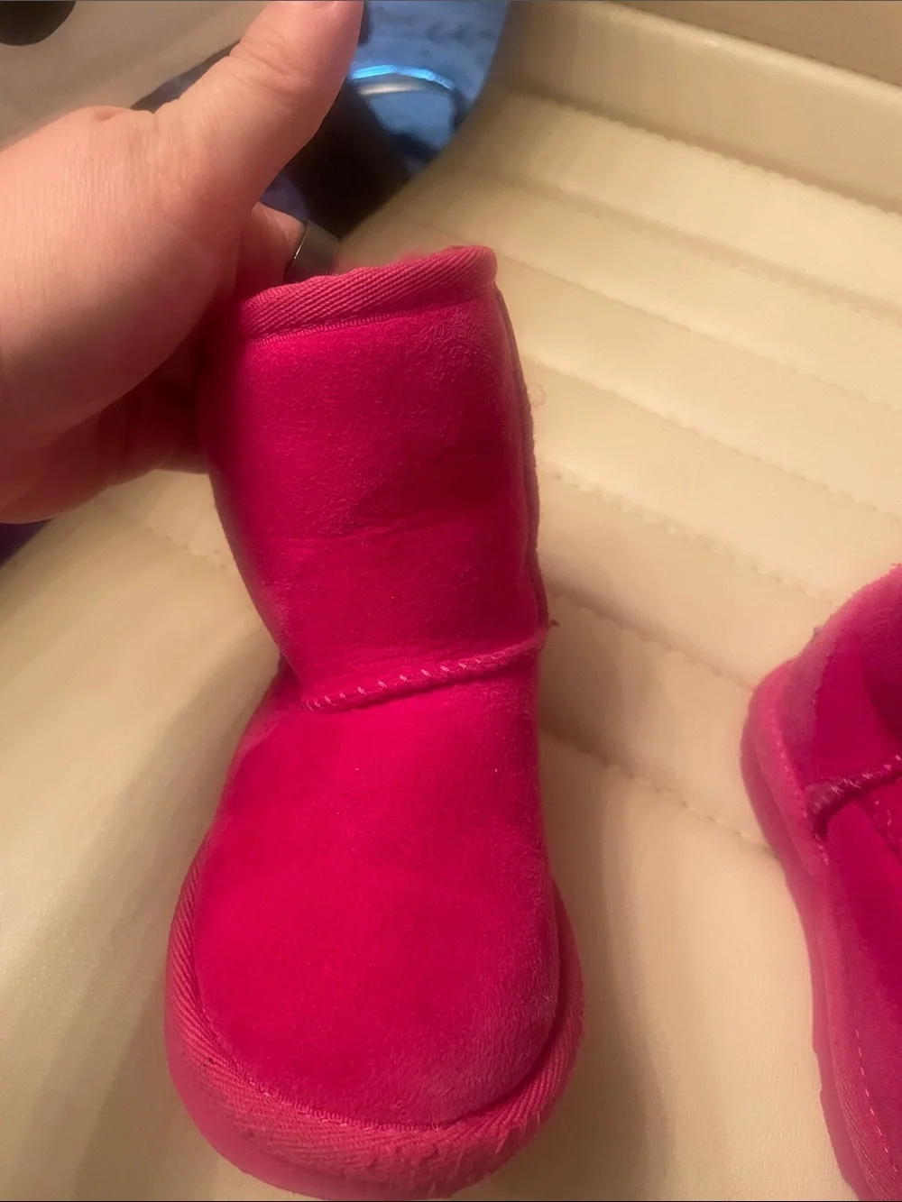 UGG Worn Suede Boots in Hot Pink